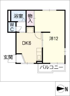 オーキッドレジデンス A棟(1DK/1階)の間取り写真