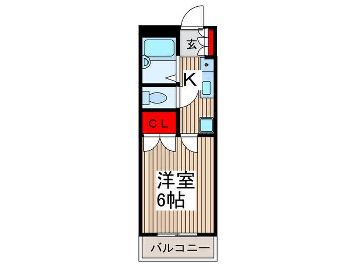 マンションひなげし(1K/1階)の間取り写真