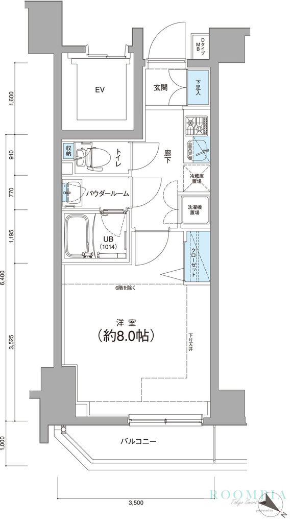 メインステージ千歳烏山(1K/2階)の間取り写真