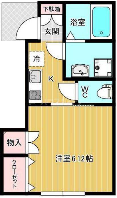 ルアナリンク(1K/1階)の間取り写真