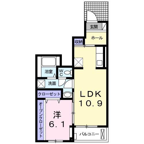 グラン・パレⅠ(1LDK/2階)の間取り写真