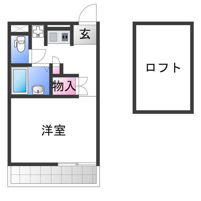 レオパレスフェリーチェ(1K/3階)の間取り写真