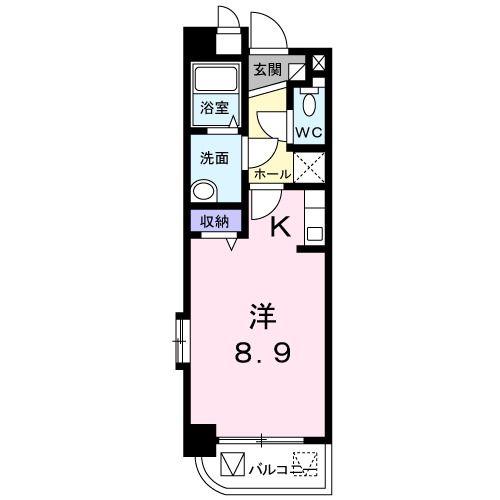 ベラパエーゼ(1K/2階)の間取り写真