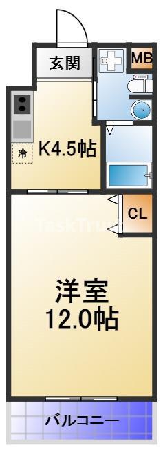 フェリスSEKIME(1K/3階)の間取り写真