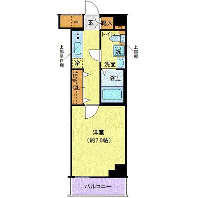 クレヴィスタ豊洲ベイサイドII(1K/2階)の間取り写真