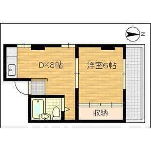 エスポワールKADOMA(1DK/2階)の間取り写真