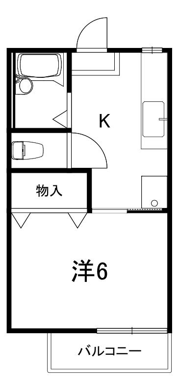 コーポあいこう(1K/2階)の間取り写真