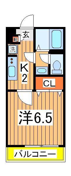 リブリ・豊四季(1K/2階)の間取り写真