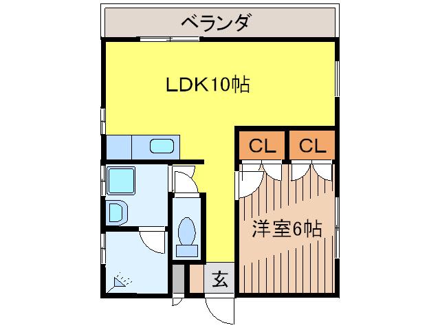 エバグリーンハウスII(1LDK/4階)の間取り写真