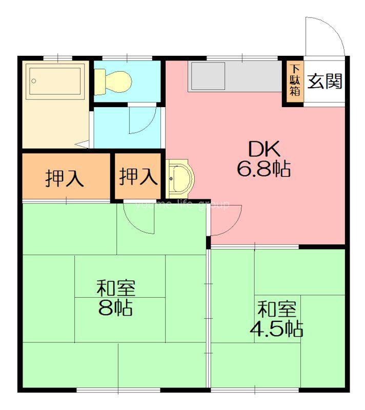鎌田コーポ(2DK/1階)の間取り写真