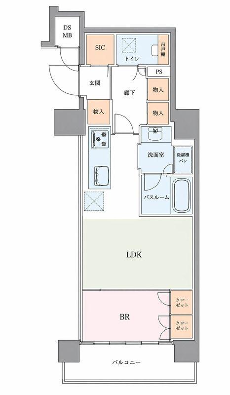 オープンレジデンシア高田馬場(1LDK/11階)の間取り写真