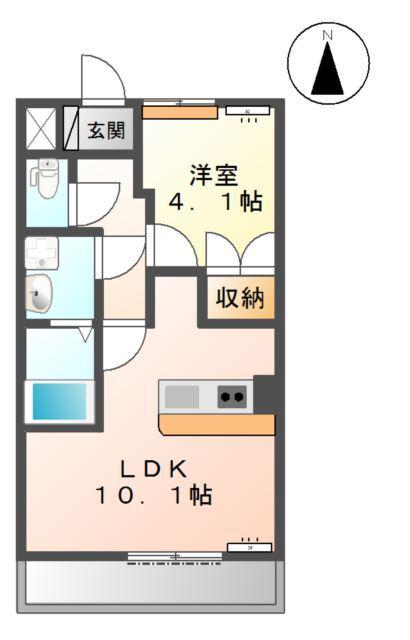 トゥインクルII(1LDK/1階)の間取り写真