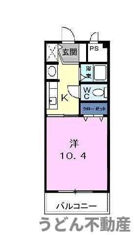 サンライズ宮川(1K/2階)の間取り写真
