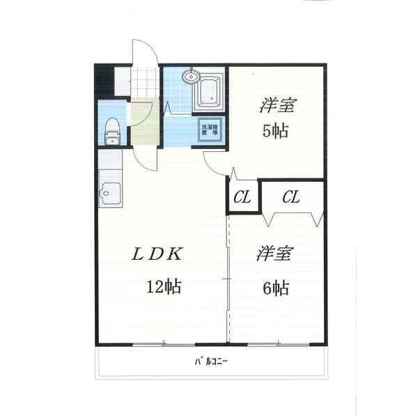 メゾンド厚別(2LDK/3階)の間取り写真