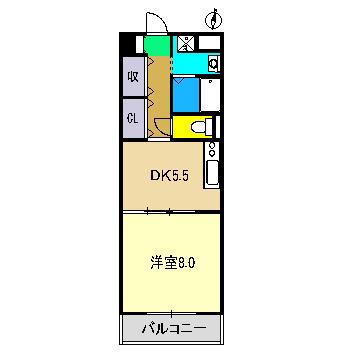 リーヴァ・ビスタ北本町(1DK/3階)の間取り写真