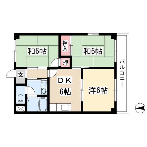 クインハイツ(3DK/4階)の間取り写真