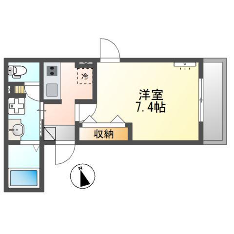 LALLURE御幸町(1K/3階)の間取り写真