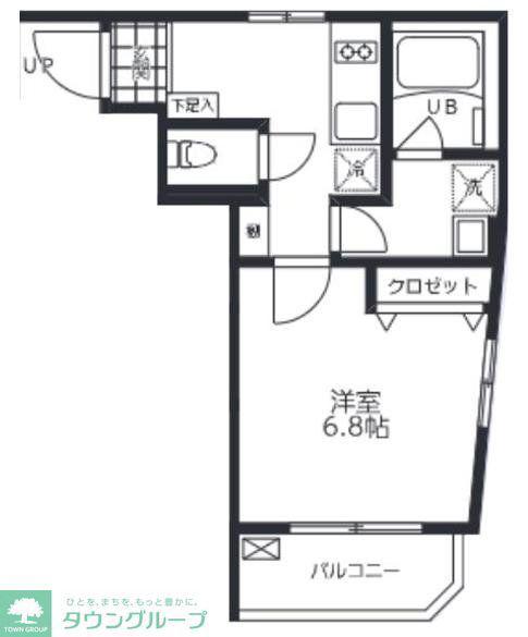 BIENFAIT入谷(1K/5階)の間取り写真