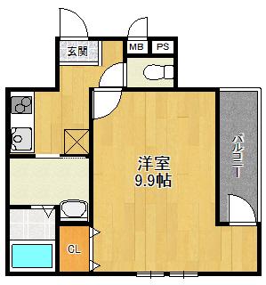 フジパレス塚口5番館(1K/1階)の間取り写真