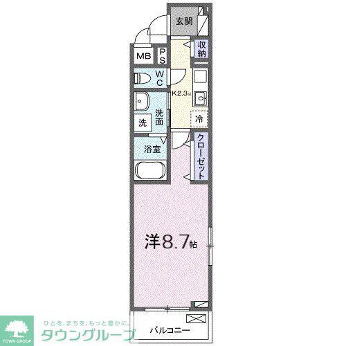 ヒカルサさいたま吉野(1K/2階)の間取り写真