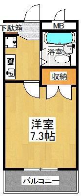 ルミエール明石(1K/4階)の間取り写真