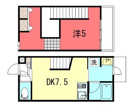 PALAZZODIRATTI(1DK/1階)の間取り写真