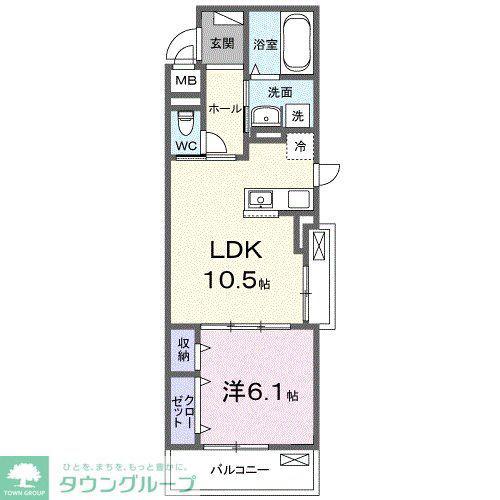 ブライトリーフ(1LDK/2階)の間取り写真