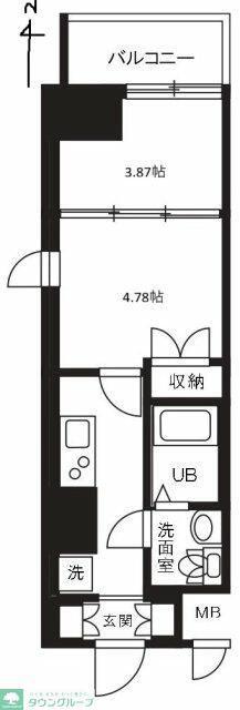 ステラ平塚(1SK/4階)の間取り写真