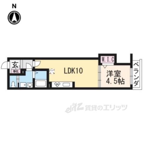 JMメゾン御所西(1LDK/3階)の間取り写真