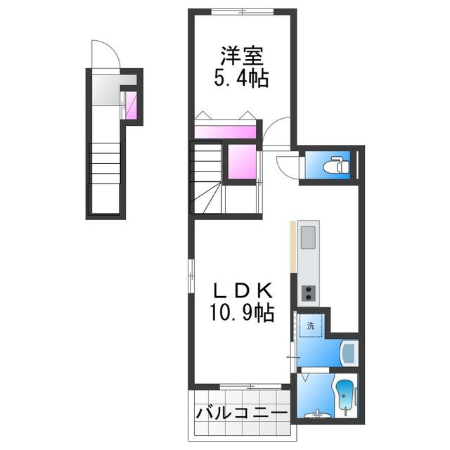 グレースコート(1LDK/2階)の間取り写真
