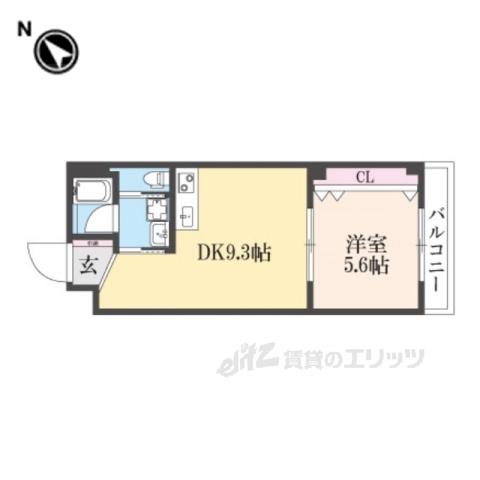ソフィア墨染駅前(1DK/3階)の間取り写真
