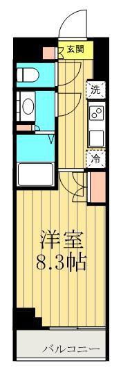 S-RESIDENCE浅草(1K/3階)の間取り写真
