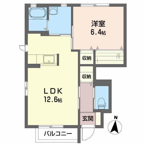 シャーメゾン・ポランA(1LDK/1階)の間取り写真