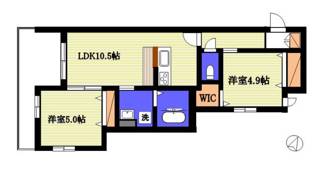 スリジエ多摩川(2LDK/1階)の間取り写真
