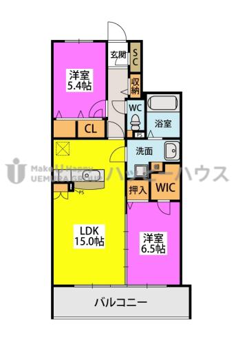 プレアセレッソ(2LDK/5階)の間取り写真