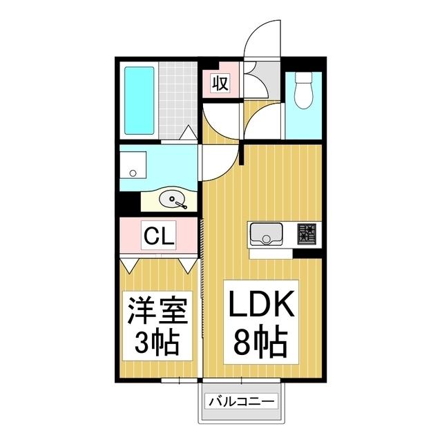 ALICE GARDEN NAKAJIMA C棟(1LDK/2階)の間取り写真