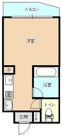 沖縄都市モノレール 旭橋駅 徒歩9分 6階建 築8年(ワンルーム/4階)の間取り写真