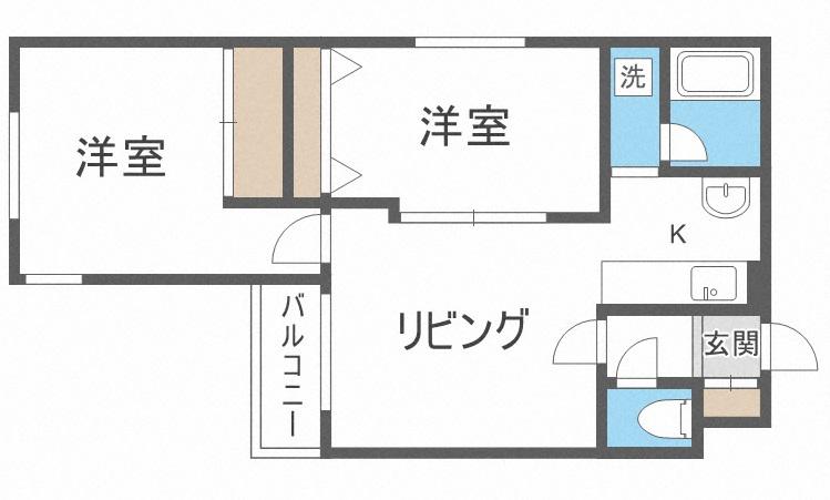 マイクレスト栄通(2LDK/4階)の間取り写真