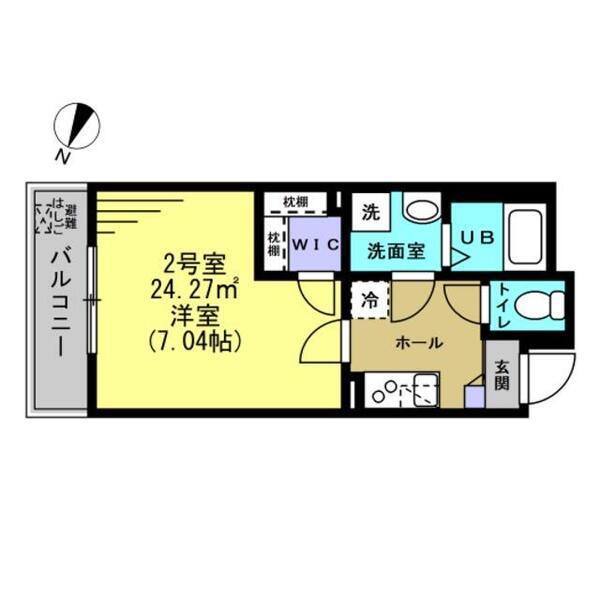 LEAF HILLS HIRAI(1K/2階)の間取り写真