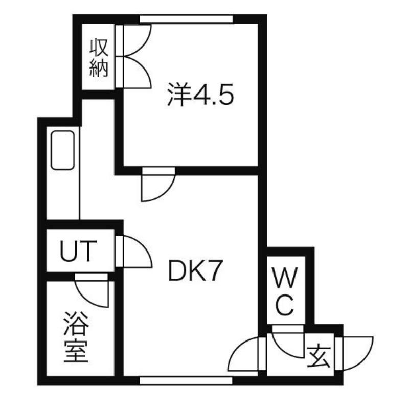 シャネル澄川(1DK/3階)の間取り写真