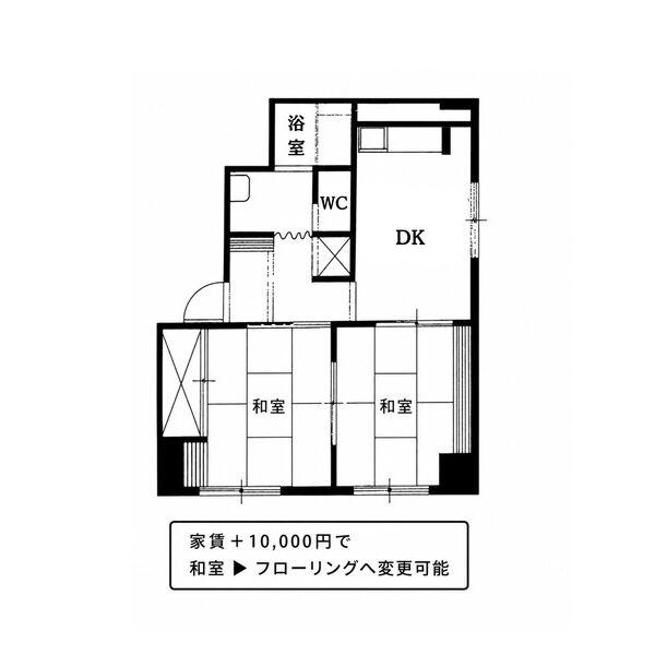 山鼻レジデンス(2DK/9階)の間取り写真