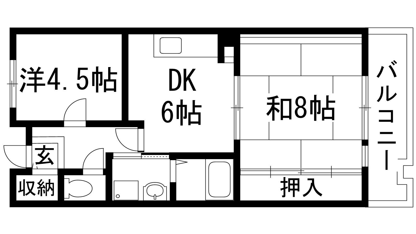 アルビス寺本5号棟(2DK/6階)の間取り写真