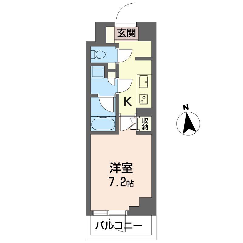 NIテラス(1K/4階)の間取り写真