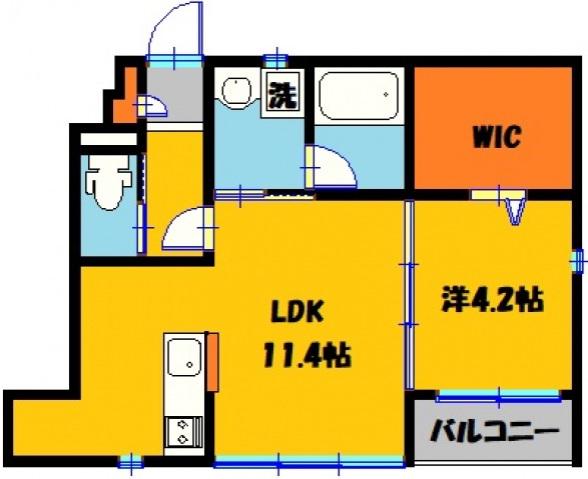 ソレアード・イースト(1LDK/1階)の間取り写真
