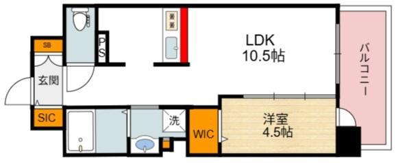 サザンネスト住ノ江駅前(1LDK/9階)の間取り写真