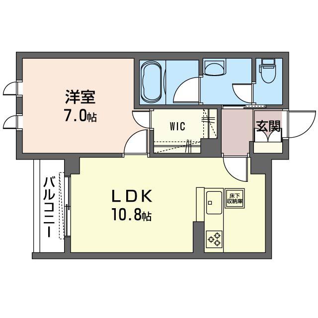 ミラソール市川(1LDK/1階)の間取り写真