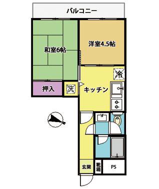 恭和コーポ平井(2DK/3階)の間取り写真