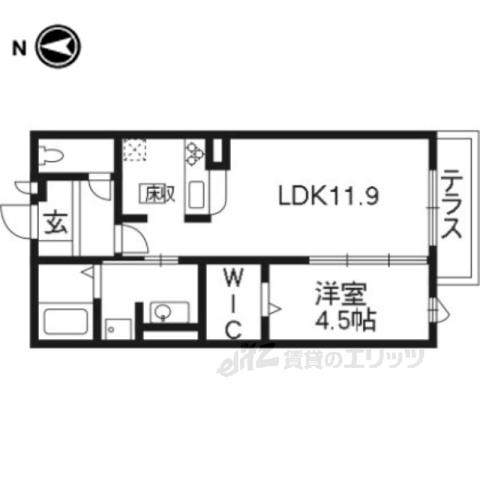 プレジール(1LDK/1階)の間取り写真