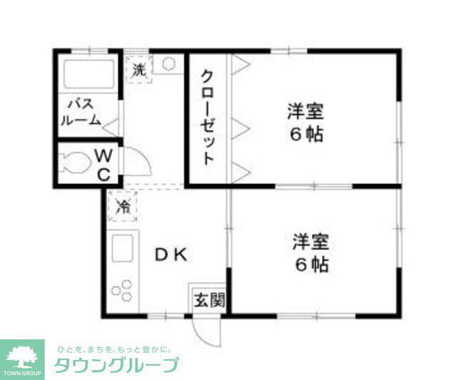 ベルナール(2DK/1階)の間取り写真