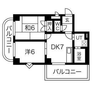 セントラルアイル(2DK/5階)の間取り写真